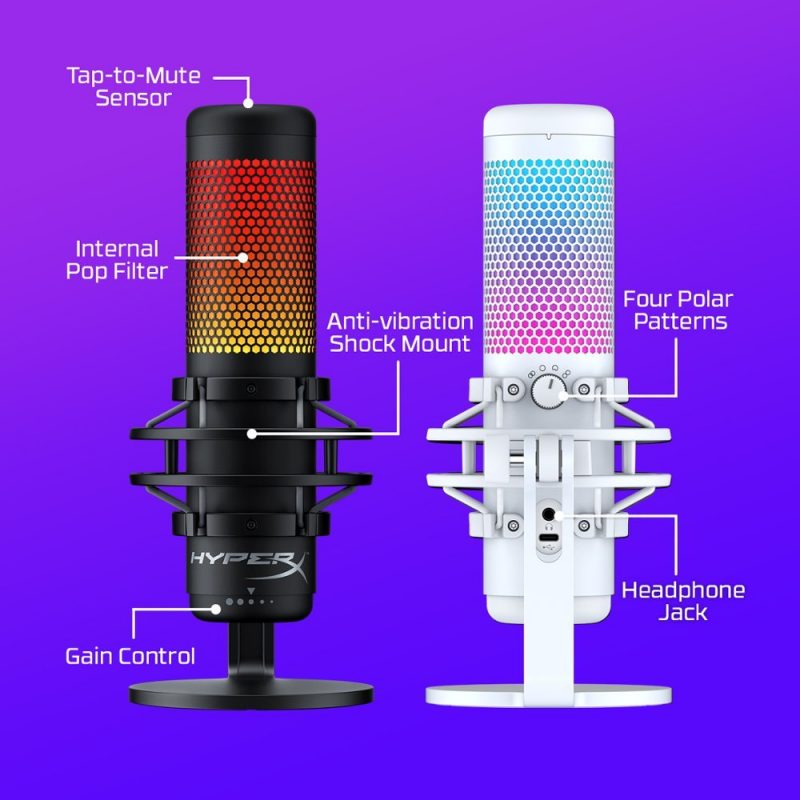 HyperX - QuadCast S Wired Multi-Pattern USB Electret Condenser Microphone - Image 5