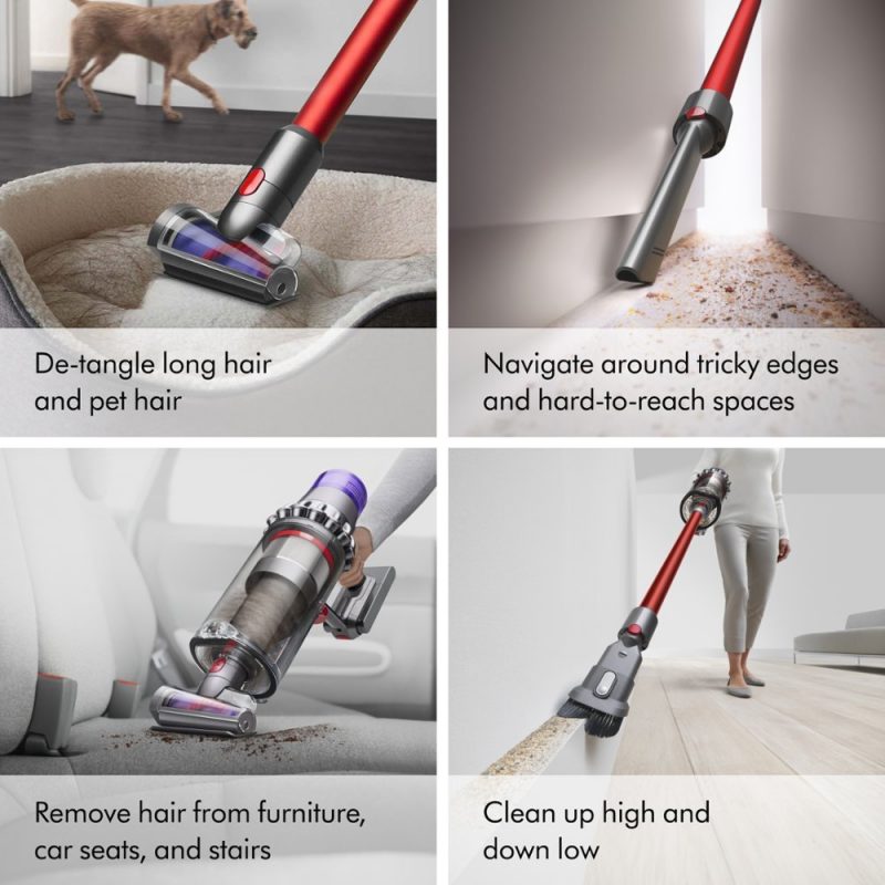 Dyson - Outsize Cordless Vacuum with 6 accessories - Nickel/Red - Image 14