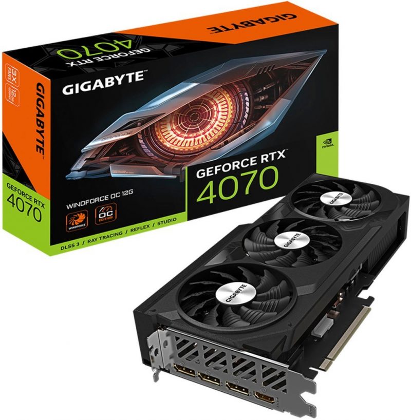 GIGABYTE - NVIDIA GeForce RTX 4070 WINDFORCE OC 12G GDDR6X PCI Express 4.0 Graphics Card - Black - Image 2