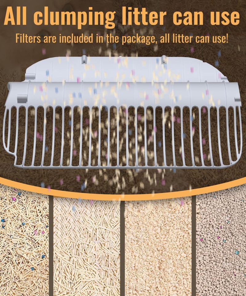 Self Cleaning Litter Box -110L Automatic Cat Litter Box Self Cleaning, All Litter Can Use, with 1 Roll Garbage Bags and Mat, App Control, White - Image 6