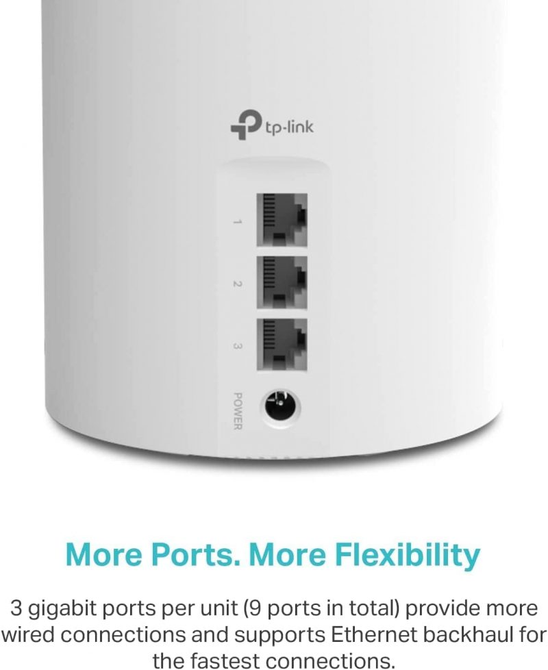 TP-Link Deco AX3000 WiFi 6 Mesh System(Deco X55) - Covers up to 6500 Sq.Ft. , Replaces Wireless Router and Extender, 3 Gigabit ports per unit, supports Ethernet Backhaul (3-pack) - Image 3